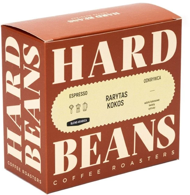 Kavos pupelės Hard Beans Coffee Kavos pupelės Hard Beans Rarytas Kokos Espresso 250g