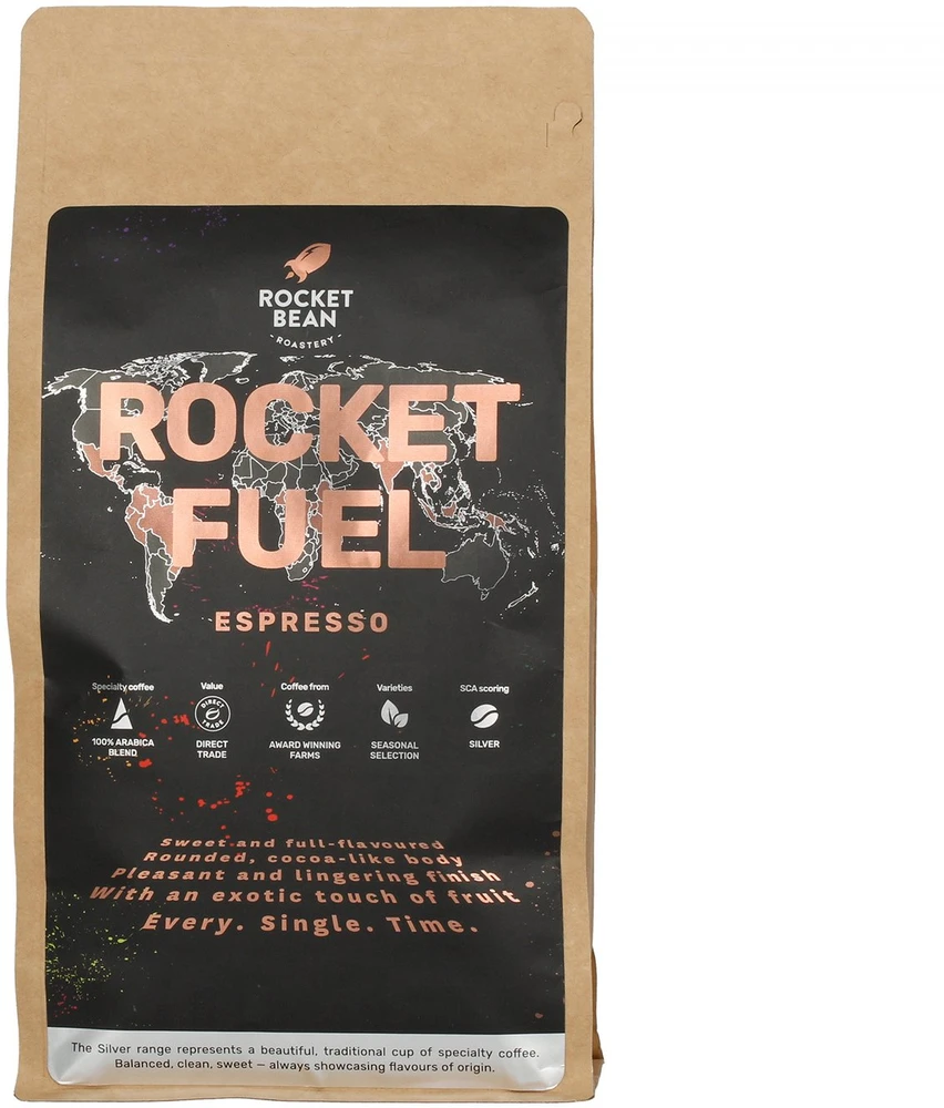 Hard Beans Coffee „Rocket Bean“ – „Rocket Fuel“ espreso kava, 500g