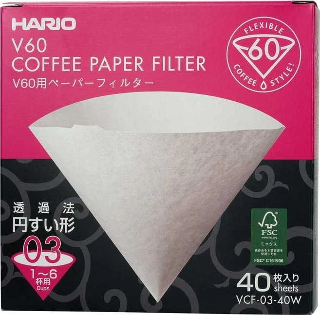 Hario popieriniai filtrai V60-03 lašintuvui - 40 vnt