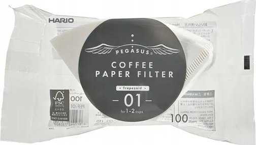Hario - PEGASUS 01 balto popieriaus filtrai - 100 vnt