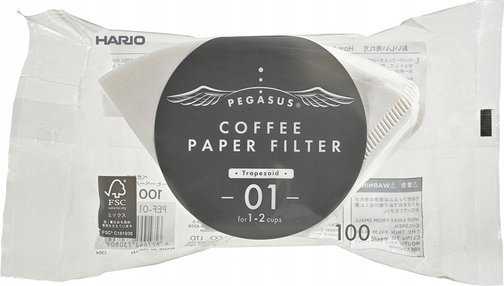 Hario - PEGASUS 01 balto popieriaus filtrai - 100 vnt