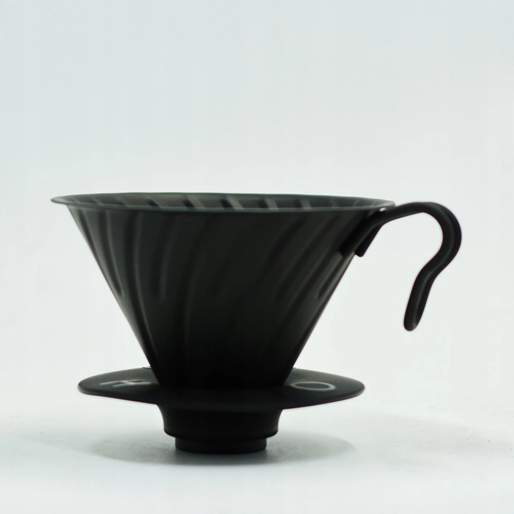 Hario V60-02 Metalinis lašintuvas su silikoniniu pagrindu - Juodas