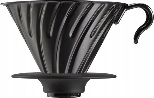 Hario V60-02 Metalinis lašintuvas su silikoniniu pagrindu - Juodas
