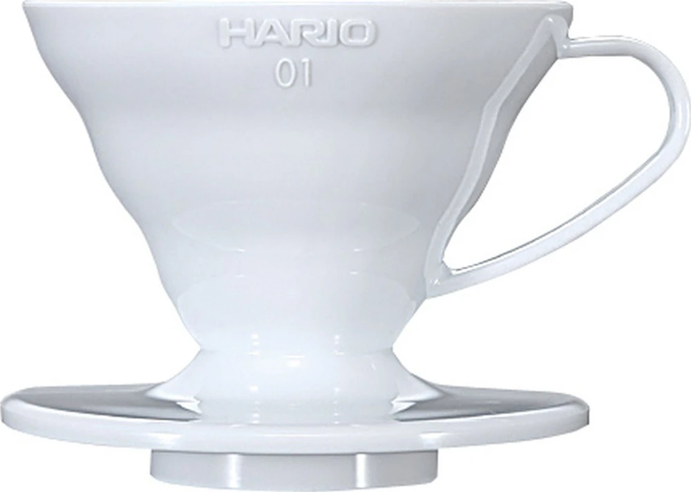 Hario V60-01 baltas plastikinis kavinukas