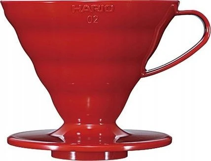 Hario V60-02 ryškiai raudonas plastikinis kavinukas