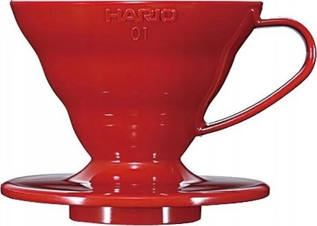 Hario V60-01 raudonas kavinukas iš priekio