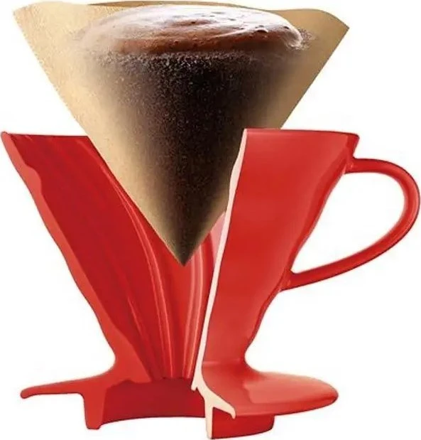 Hario V60-01 plastikinis lašintuvas raudonas