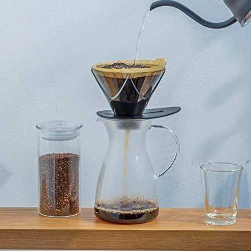 Hario - V60 Plastic One Pour Dripper MUGEN - Juodas