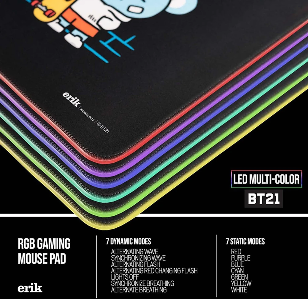 Kilimėlis BT21 - Plaukų šalinimo / be narvelio XXL su LED langeliu (90 x 40 cm)
