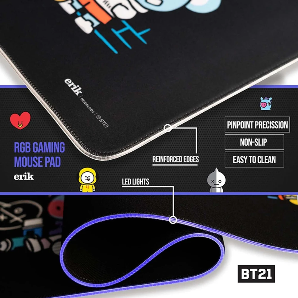 Kilimėlis BT21 - Plaukų šalinimo / be narvelio XXL su LED langeliu (90 x 40 cm)