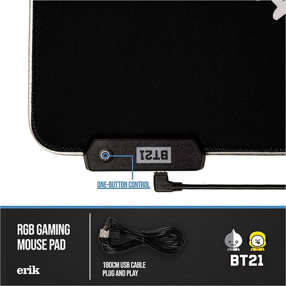 Kilimėlis BT21 - Plaukų šalinimo / be narvelio XXL su LED langeliu (90 x 40 cm)