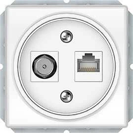 TV antenos ir kompiuterio lizdas (RJ45) VILMA STANDARD ST 150 be rėmelio, baltas