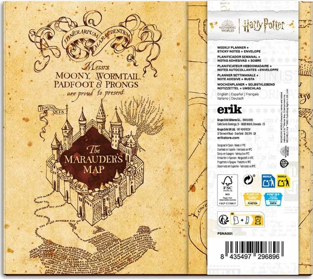 Harry Potter Haris Poteris - Savaitės planuoklis su lipniais lapeliais (19,3 x 16,5 cm)