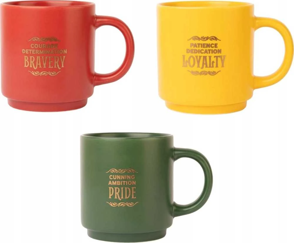 Harry Potter Haris Poteris - Rinkinys keraminiai puodeliai su stovu 300 ml 4 vnt. Hogvartso namai