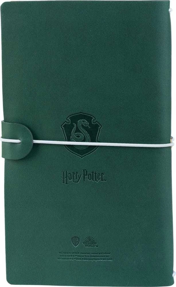 Harry Potter - Skórzany notatnik kelioninis Slytherin 12x19,6 cm (Žalias)