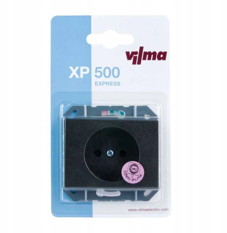 Kištukinis lizdas VILMA XP 500 be rėmelio, be įžeminimo, antracito spalvos