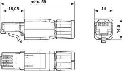 Tinklo duomenų jungtis Phoenix Contact VS-08-RJ45-5-Q/IP20 - RJ45