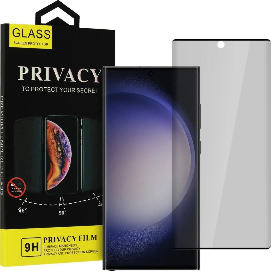 Fusion Accessories Topt Apsauginis stiklas Privacy Glass skirtas Samsung Galaxy S23 Ultra Juodas