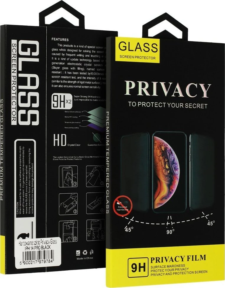 Fusion Accessories Topt Apsauginis stiklas Privacy Glass skirtas Apple iPhone 14 Pro Max Juodas