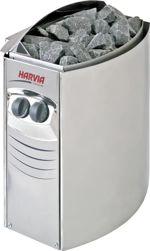 Harvia Vega Collection kompaktiška elektrinė pirties krosnelė SN-HARVIA-PO35 8000 W, tinka iki 7-12 m³ patalpoms, Nerūdijantis plienas