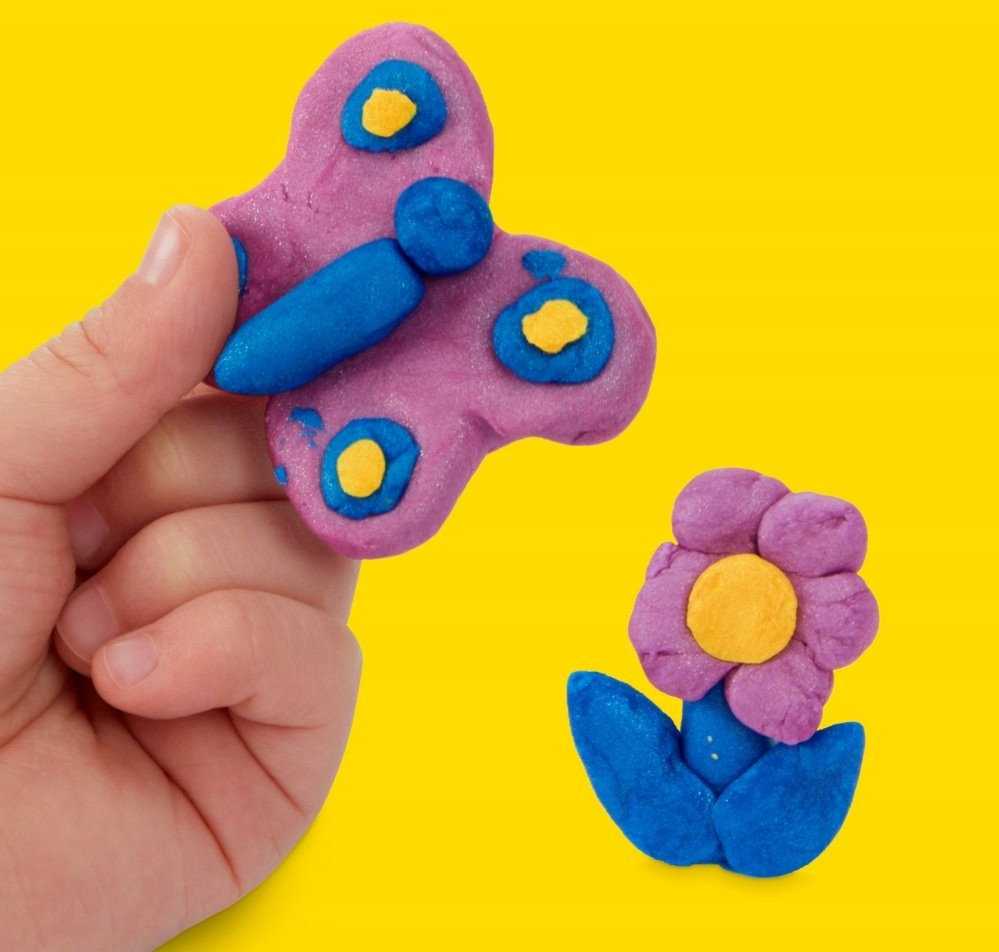 PLAY-DOH Blizgaus plastilino rinkinys, 4 vnt.