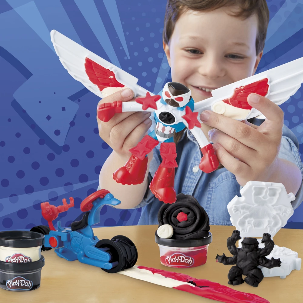 Hasbro PLAY-DOH Kapitono Amerikos moto-slicer rinkinys, G05555L0