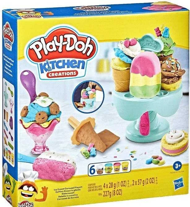 Hasbro PLAY-DOH CASTRY RINKINYS LEDAI LEDAI PLAY PASTE VAMZTELIŲ PRIEDAI