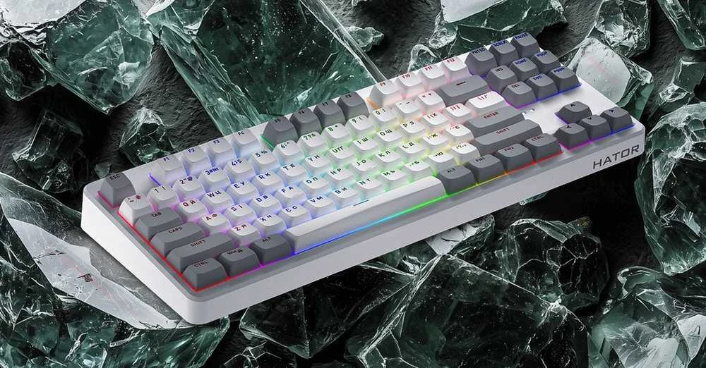 Oranžinis Klaviatūra žaidimams Hator Rockfall 3 HATOR Aurum Oranžinis Linear belaidė mechaninė su pašvietimu juoda