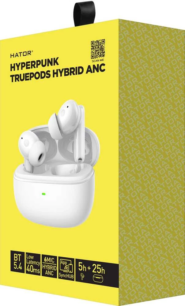 Ausinės Hator Hyrèrpunk Truepods HTA432 TWS ANC Balta
