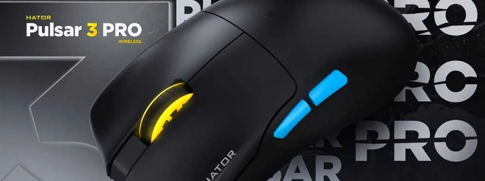 Pelė Myszka žaidimams Hator Pulsar3 Pro Wireless 3 HTM640 su laidu 30000 dpi optinė juoda