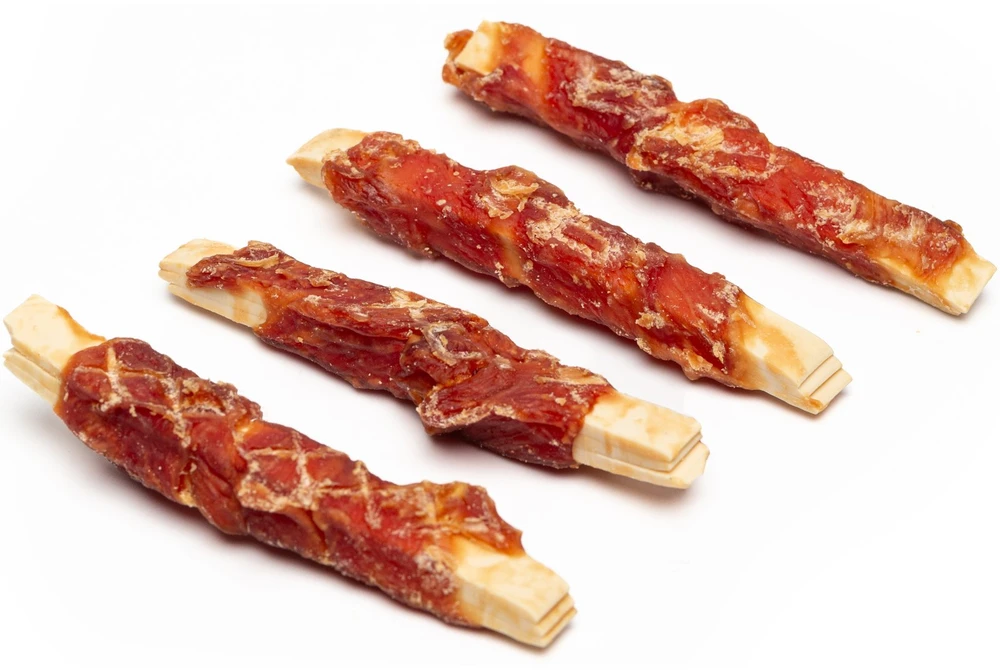 Hau&Miau „Woof & Miau Mr. Pretzel“ minkštos anties ir menkės juostelės, 500g