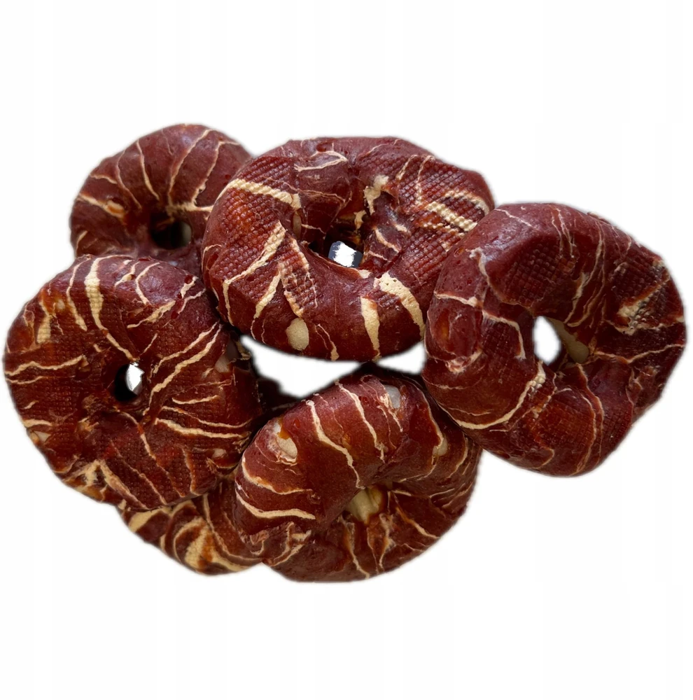 Hau&Miau Pausesnack šunų skanėstas, odelės formos spurgos, įvyniotos į marmurinę antieną, 7-8 cm, 500g
