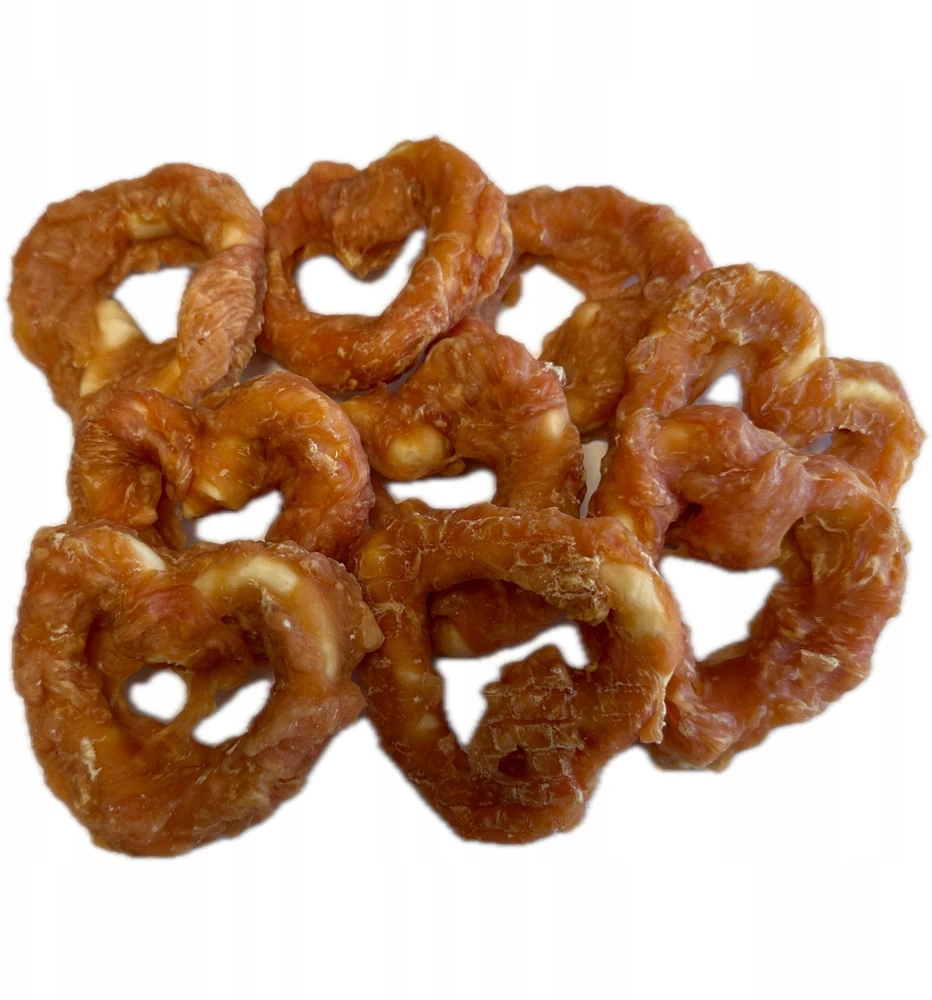 Hau&Miau Pausesnack šunų skanėstas, vištienos įvynioklėse į odelę įvyniotos širdelės, 7-8 cm, 500g