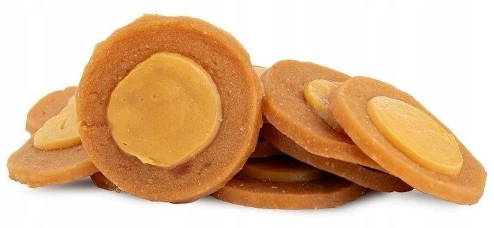 Hau&Miau Pausesnack šunų skanėstas, ėrienos griežinėliai su sūrio skoniu, 500g