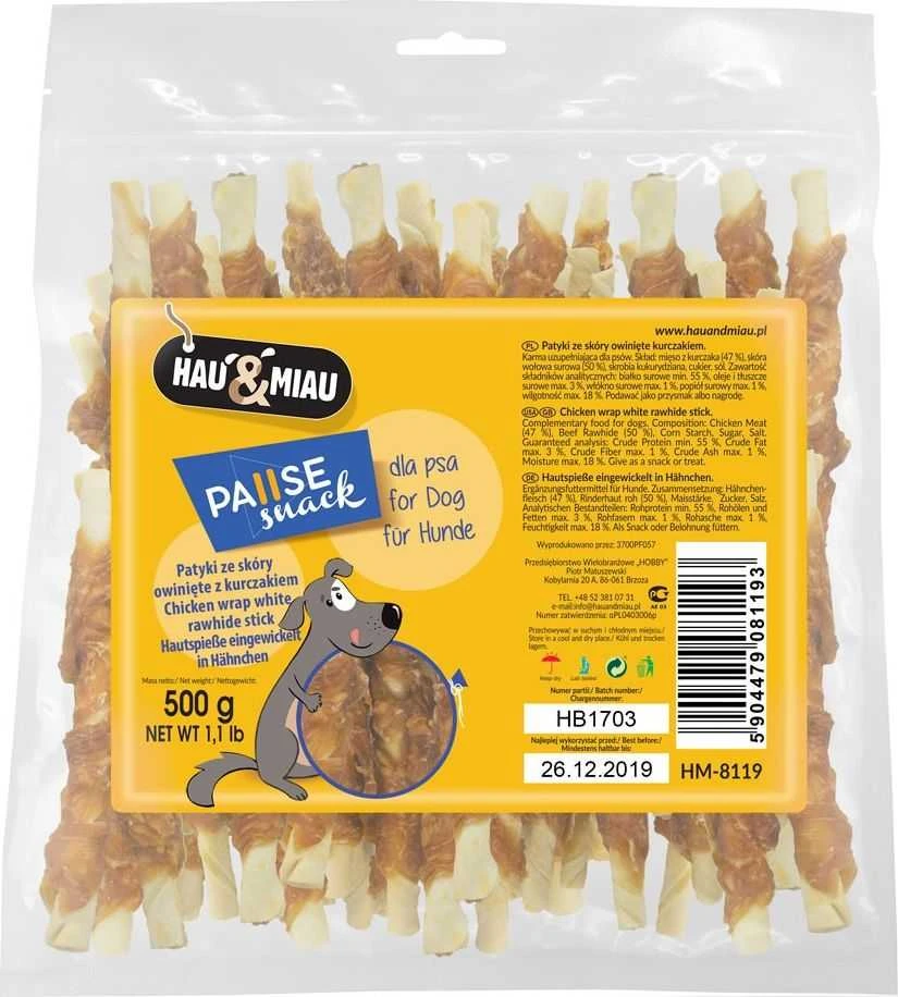 Hau&Mau Hau&amp;Miau balti pagaliukai apsukti vištiena 500g