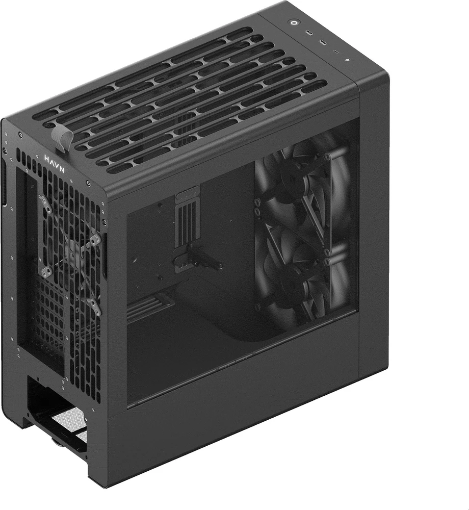HAVN BF 360 Flow kompiuterio korpusas, Midi bokštas, E-ATX, grūdintas stiklas – Juodas