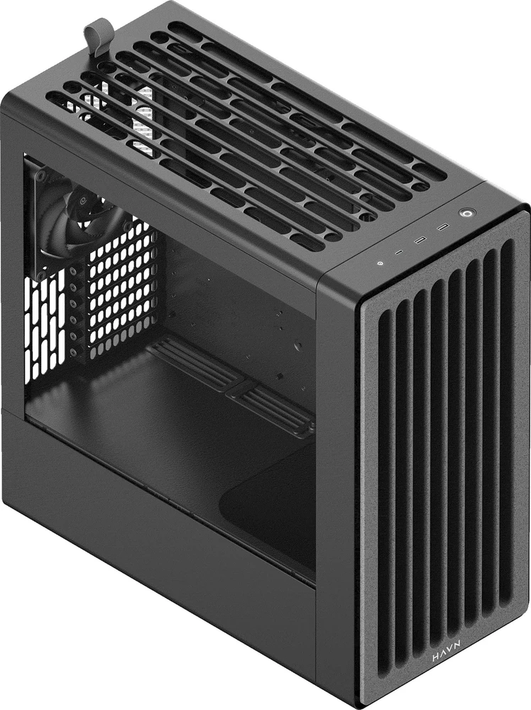 HAVN BF 360 Flow kompiuterio korpusas, Midi bokštas, E-ATX, grūdintas stiklas – Juodas