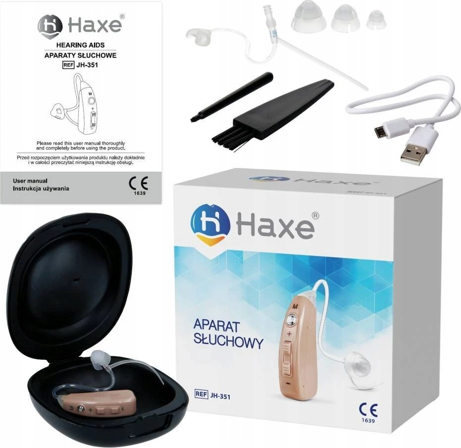 Klausos Aparatas - HAXE JH351 ausyje 4 lygių valdymas smėlio spalvos