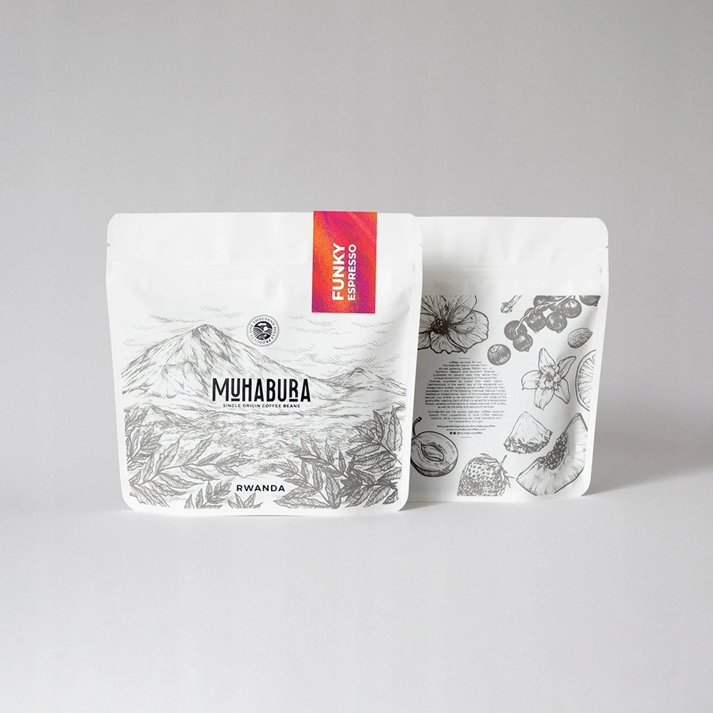 Kavos pupelės Muhabura Kavos pupelės RWANDA MUHABURA FUNKY ANAEROBIC ESPRESSO 400g
