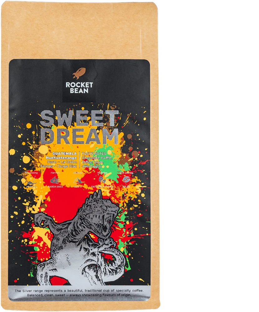 Rocket Bean Rukolų pupelės - Gvatemalos Huehuetango saldaus sapno plauta espreso kava 500g
