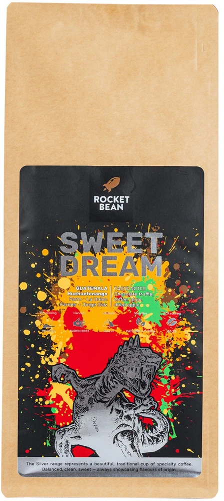 Rocket Bean Rukolų pupelės - Gvatemalos Huehuetango saldaus sapno plauta espreso kava 1kg