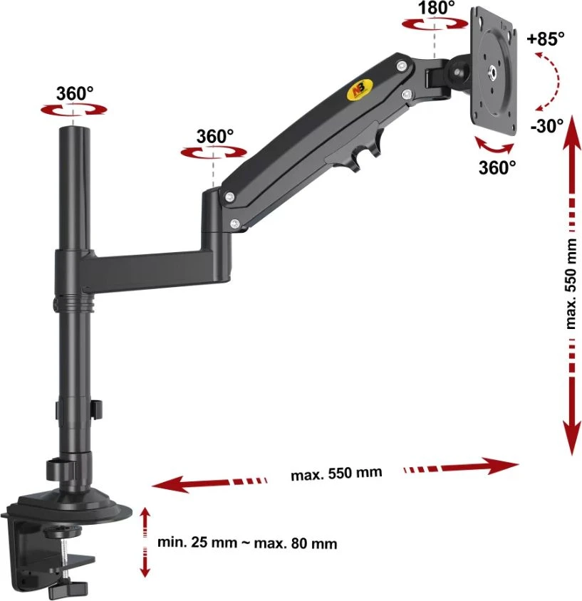 Monitoriaus laikiklis NB H100 17-30"