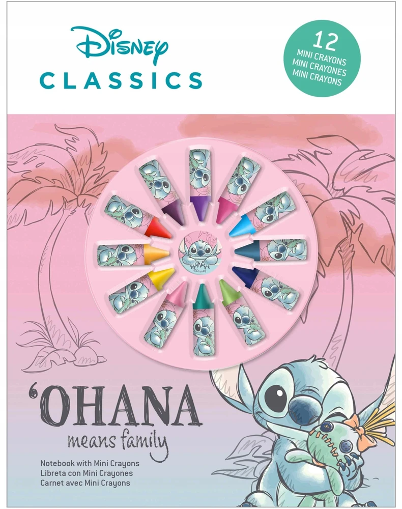H&B Vaikams skirtas „Euroswan“ – licencijuoti „Rinkinys“ priedai spalvinimui mini kreidelėmis – Lilo ir Stitch