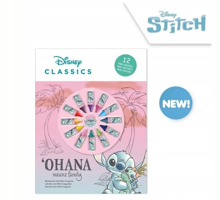 H&B Vaikams skirtas „Euroswan“ – licencijuoti „Rinkinys“ priedai spalvinimui mini kreidelėmis – Lilo ir Stitch