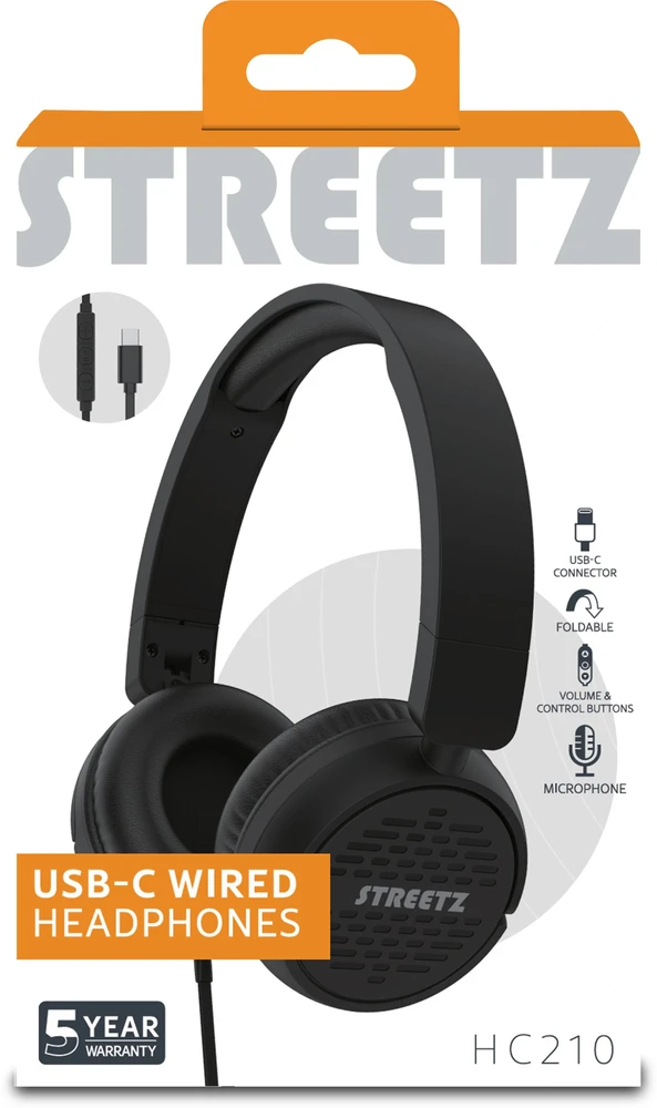 Streetz HC210 laidinės ausinės su USB-C jungtimi
