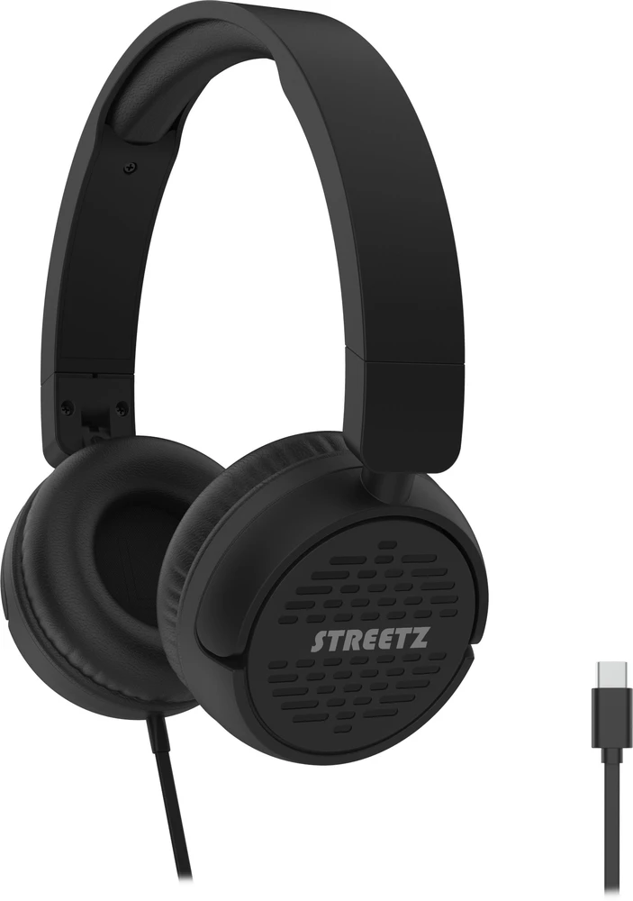 HC210 ausinės STREETZ, mikrofonas, garsumo reguliavimas, USB-C, juodos / HC210-BLK / 6612120