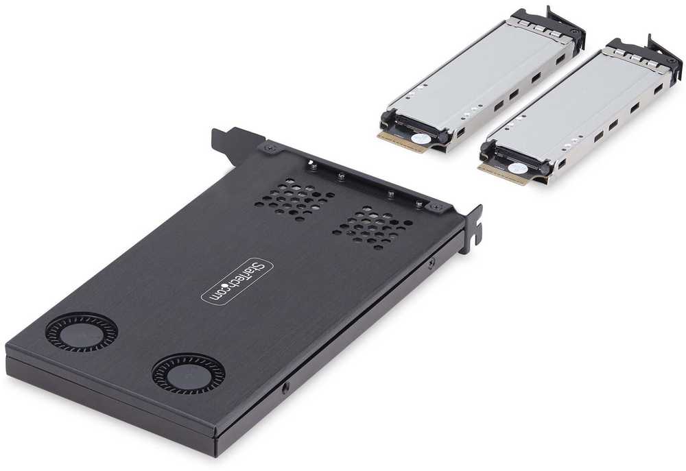 StarTech Dvigubas M.2 NVME SSD į PCIE X8 – išimamas mobilusis stovas / pagrindinė plokštė