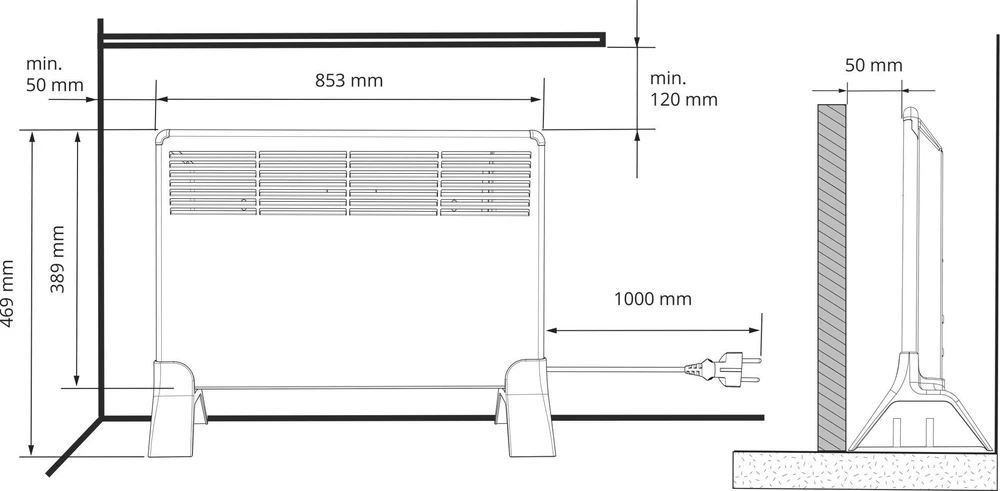 Ensto Finland Oy ENSTO BETA10-MP elektrinis šildytuvas 1000W