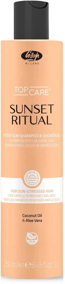 Helan Lisap Top Care Sunset Ritual 2 viename šampūnas ir dušo želė po saulės spindulių, 250 ml
