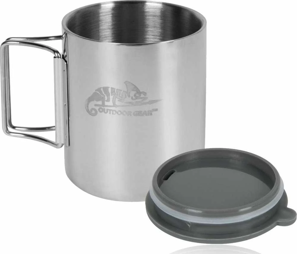 Helikon Thermal mug with lid 250 ml Sidabrinis, Juodas